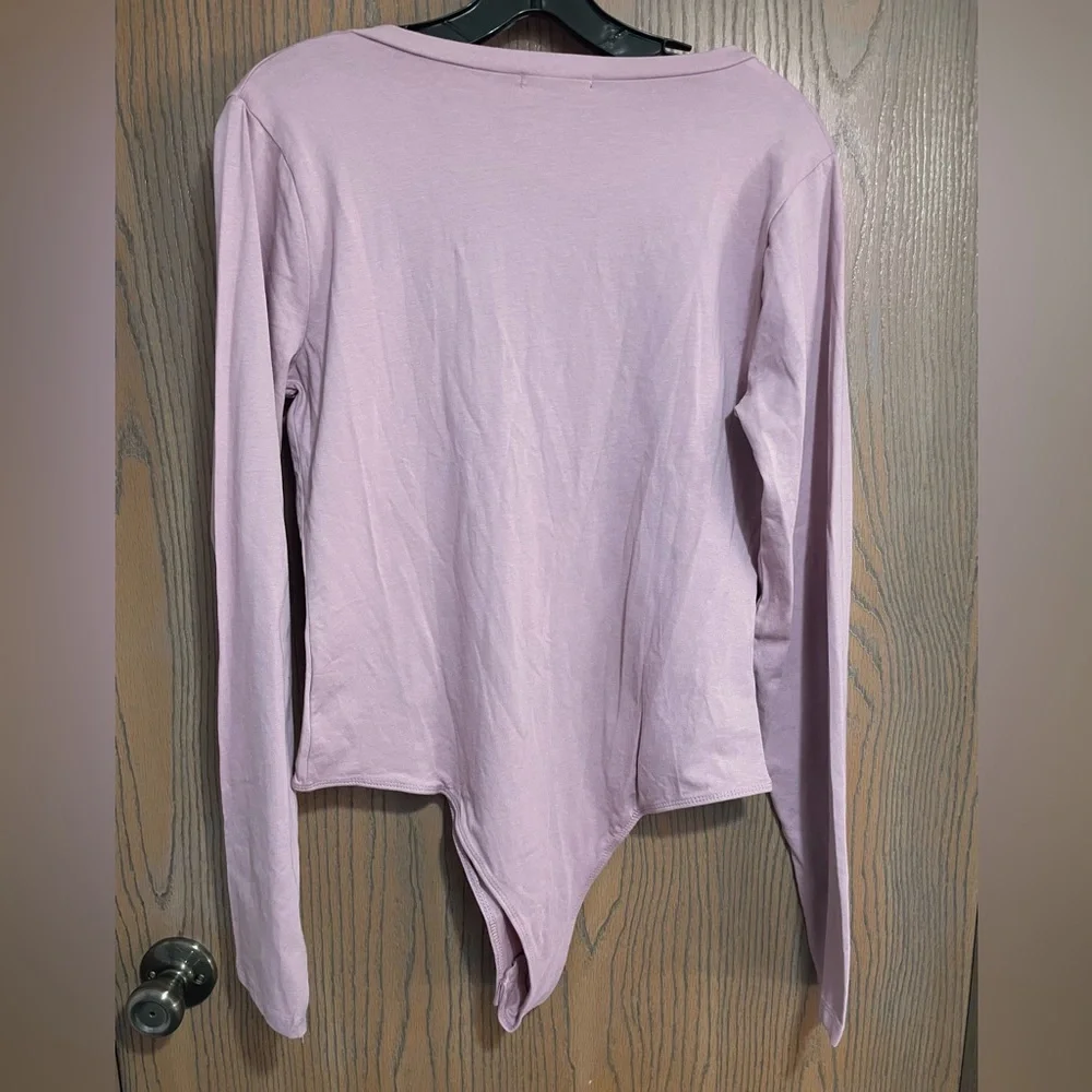 NWT Lavender Long Sleeve V Neck Bodysuit